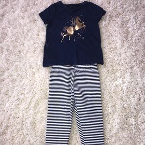 Toddler unicorn toddler top with matching leggings